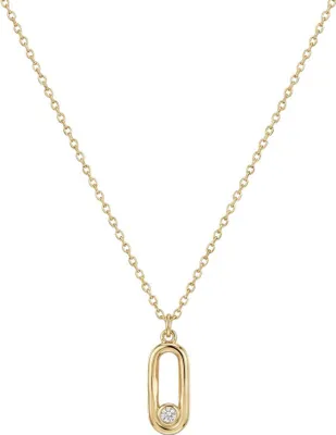 Produktbild von 375 Echtgold Kette Oval Anhänger Damen