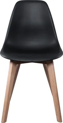 Image de Chaise Scandinave avec pieds en bois - Noir