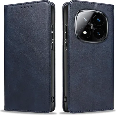 Produktbild von Handyhülle für Xiaomi Redmi Note 14 Pro 5G Kunstleder Flip Cover Hülle Handytasche Case Kartenfach Farbe: Blau