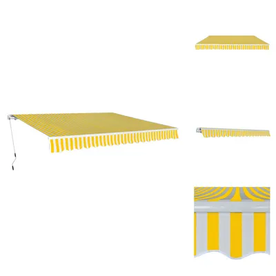 Obrázek produktu pro markýza se sklopným ramenem vidaXL 400 cm žlutá/bílá - Markýzy