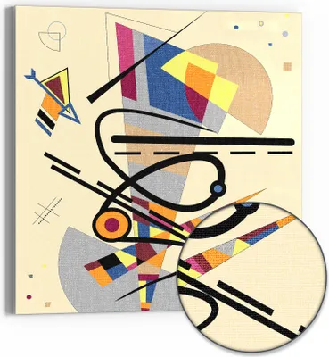 Produktbild von DEQORI Hybrid Leinwand Bild 50x50 cm 'Dreiecksgebilde' Wandbild Glas flach modern