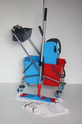 Produktbild von CleanSV® Wischset chrom Laschenmop 50 cm Lamo, Ablage, Reinigungswagen 2 x 18 Liter Eimer, Presse, Deichsel, 1 Laschenmop Halter Lamo, 3 x Laschenmop Baumwolle, Teleskopstiehl