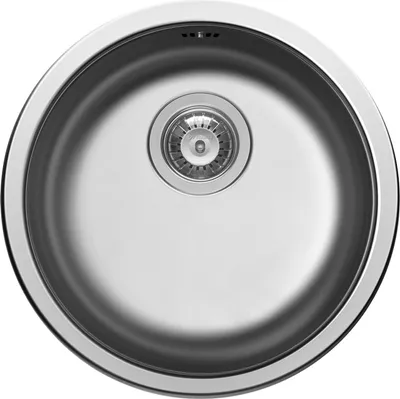 Produktbild von PYRAMIS CR Rundbecken Spüle Edelstahl poliert mit Siebkorbventil Ø 92 mm / Ausschnittsmaß Ø 430 mm / Edelstahlspüle rund / Spüle