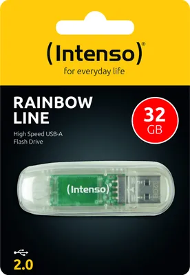 Produktbild von USB-Stick 32GB Intenso 2.0 Rainbow line transparent