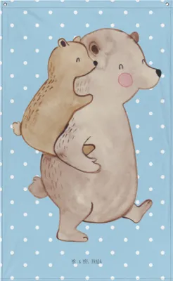 Produktbild von Mr. & Mrs. Panda Gobelin Papa Bär - Blau Pastell - Geschenk, Geburtstag, Vater, Hängedeko, Vatertag, Boho Wandteppich, Tapestry, Muttertag, Wandbild