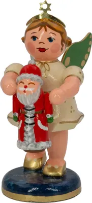 Produktbild von Engel mit Weihnachtsmann (6,5cm) von Hubrig Volkskunst
