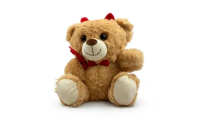 Produktbild von Plüschtier Teddybär 30 cm Braun Teufel – Kuscheltier mit Hörnern und Dreizack aus weichem Plüsch