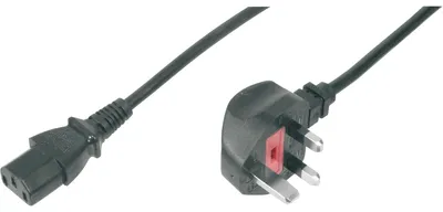 Zdjęcie produktu dla Digitus Brytyjski przewód połączeniowy do sieci elektrycznej, 1,8 m, BS 1363, IEC C13, H05VV-F3G, 250 V, 10 A