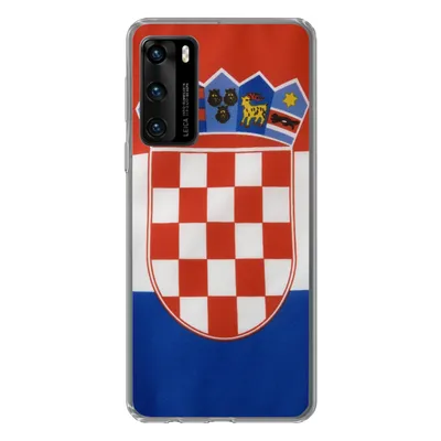 Produktbild von MuchoWow® Handyhülle Schutzhülle Hülle für Huawei P40 Foto der kroatischen Flagge Silikon Softcase Handy Hülle - Handytasche