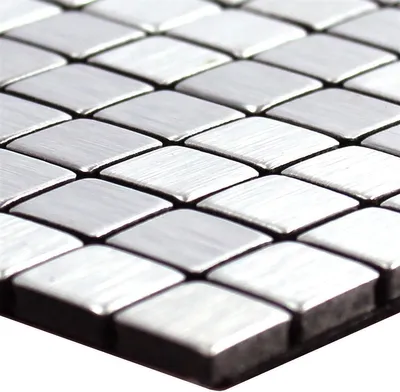 Produktbild von Metall Mosaikfliesen Wygon Selbstklebend Silber 10mm