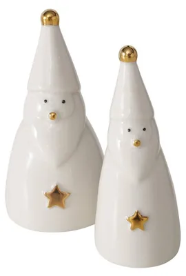 Image de 2 figurines en poercal JELKI, Saint-Nicolas blanc