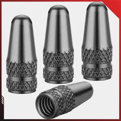Produktbild von Fahrrad Ventilkappen Dunlop / Presta Aluminium 4 Stück; Farbe: Anthrazit
