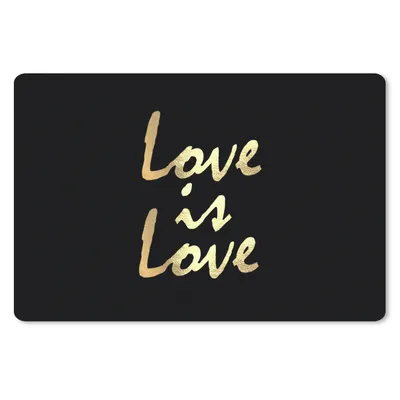 Produktbild von MuchoWow® Schreibtischunterlage Zitat - Liebe - Gold 60x40 cm - XXL Mauspad - Großes Mauspad