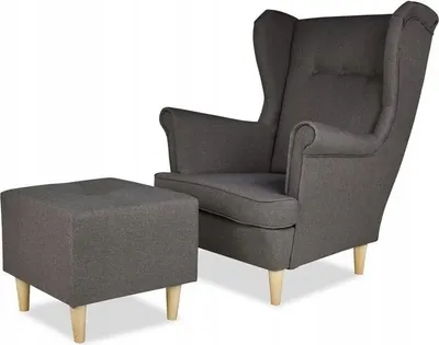 Produktbild von Family Meble Ohrensessel mit Hocker Ari Relaxsessel Skandinavisch Loungesessel Fernsehsessel Für Wohnzimmer Esszimmer Schlafzimmer Büro (SW 05)