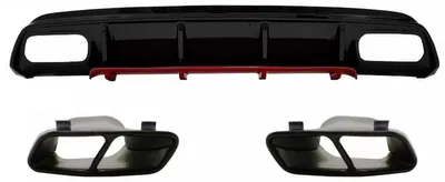 Imagen del producto de Difusor para parachoques delantero, compatible con Mercedes W176 (modelo actualizado de 2015 a 2018), con diseño similar al A45.