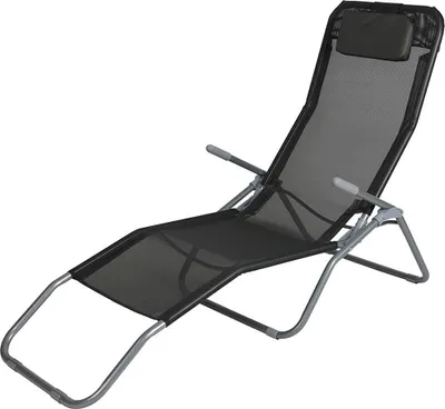 Image de Chaise longue de jardin avec coussin d'appui-tête - 190 cm / anthracite - Chaise longue de jardin pliable