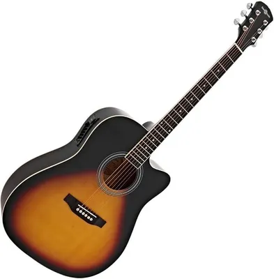 Imagen del producto de Guitarra electroacústica de tipo "dreadnought" con corte, color sunburst