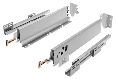 Produktbild von GTV Schubladensystem Modern Box Square, niedrig, 500 mm, grau – leises Schließen – der Mechanismus erlaubt es nicht, die Schublade | Högert Technik