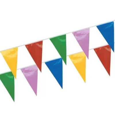 Produktbild von Papstar Wimpelkette, Folie 4 m "bunt" wetterfest, 10 Stück