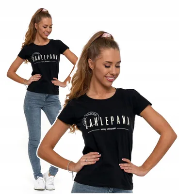 Zdjęcie produktu dla Moraj - Koszulka T-shirt, czarna - Damska koszulka, rozmiar XXL - Koszulka z krótkim rękawem - Bawełniana koszulka