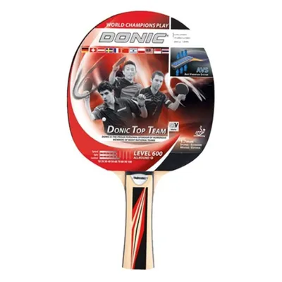 Obrázek produktu pro Donic Schildkröt Top Team 600, Pálka na stolní tenis, Černá, Červená, Dřevo, Dřevo, Guma, Dřevo, 1 kusů
