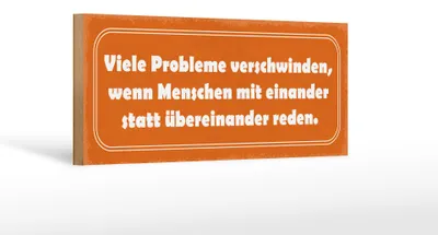 Produktbild von Holzschild Spruch 27x10cm viele Probleme verschwinden wenn