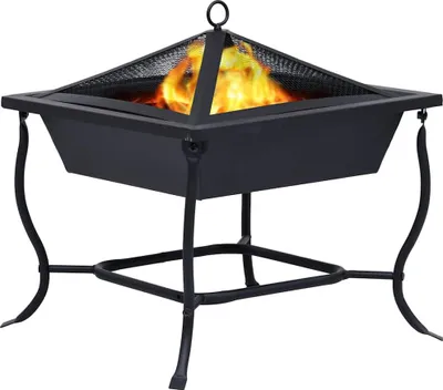 Produktbild von vidaXL Feuerstelle Schwarz 42x42x45 cm Stahl