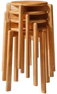 Produktbild von Set aus 4 stapelbaren Holzhockern