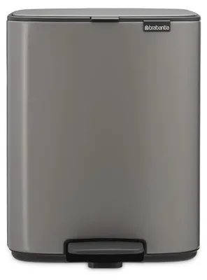Zdjęcie produktu dla Brabantia Bo Pedal Bin, 12 l, Prostokątny, Stal, Platyna, Pedał, 292 mm