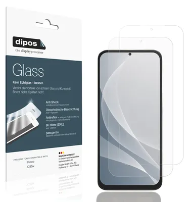 Produktbild von 2x Schutzfolie für Poco C85x matt - Anti-Shock 9H Folie dipos Glass Kunststoffglas