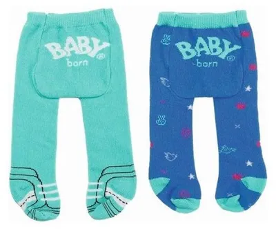 Image de 2 paires de collants : verte + bleu baby born 43 cm - zapf creation