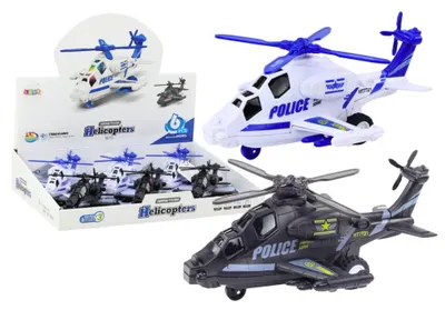 Immagine prodotto di Elicottero della polizia bianco o nero con motore a frizione, luci e suoni