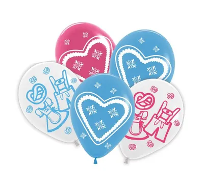 Produktbild von 5 Luftballons  blau, pink, weiß