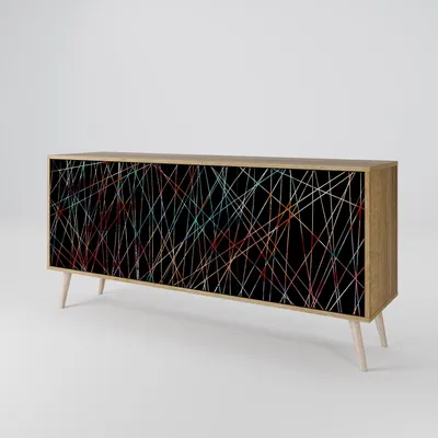 Produktbild von Spacerebels Kommode mit 3 Türen - Sideboard Komodenschrank - Highboard - Kleiderschrank Möbel - Wohnzimmer Schlafzimmer - 57,5×111×42 (HxBxT)