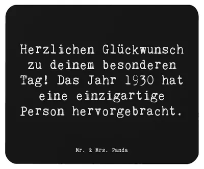 Produktbild von Mr. & Mrs. Panda Mousepad Spruch 1930 Geburtstag - Schwarz - Geschenk, Geburtstagskind, Glückwunsch, laptop, pc, Jahrgang, Mouse Pad, feiern, zum, Happy Birthday, Mauspad