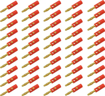 Produktbild von 50x ARLI Bananenstecker rot vergoldet bis 4 mm² Lautsprecherkabel