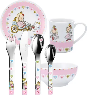 Produktbild von Puresigns Kinder-Geschirrset Nelia 7teilig, Mehrfarbig, 24 Monat( e), Porzellan, Edelstahl, 36 Monat( e), Karton mit Aufhänger