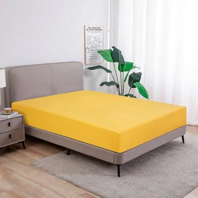 Productafbeelding van Unyqoos® Jersey-spantkussenhoes van 100% katoen – Spantkussenhoes voor matrassen van 90 x 200 tot 200 x 220 cm, tot 20 cm hoogte, ademend en huidvriendelijk
