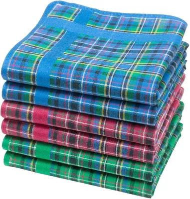 Zdjęcie produktu dla Chusteczki higieniczne z tkaniny bawełnianej, 100% bawełna, 6 sztuk, 28 cm, wielokolorowe, do codziennego użytku