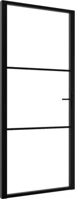 Produktbild von vidaXL Innentür ESG Glas und Aluminium 102,5x201,5 cm Schwarz