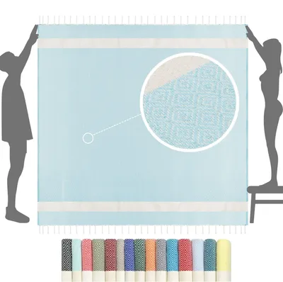 Produktbild von Omgoods – XXL Strandtuch, 200 x 200 cm, aus hochwertiger Baumwolle, ideal für Strand und Picknick