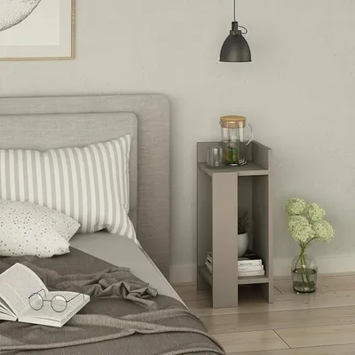 Produktbild von Nachttisch Taurus 25x27x60h cm Grau, 2 Regale