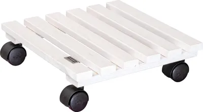 Produktbild von Pflanzenwagen NATURE 29 x 29 x 8 cm – Blumenwagen – -es Holz – weiß – 100 kg Tragkraft