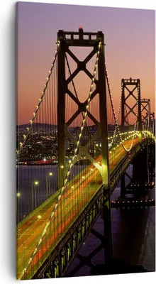 Produktbild von Bild auf Leinwand - Leinwandbild - Brücke Fluss Landschaft - 45x80cm - Wand Bild - Wanddeko - Leinwanddruck - Bilder - Kunstdruck - Wanddekoration - Leinwand bilder - Wandkunst - PA45x80-0120