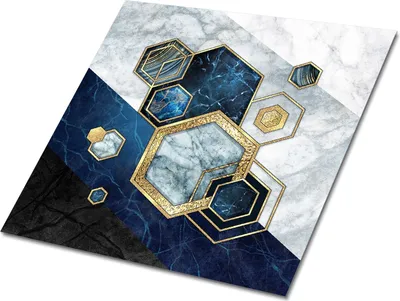 Produktbild von Selbstklebende Platten 30x30 cm Wandpaneele 9 Stück im Set Wanddeko - Hexagon-Abstraktion.