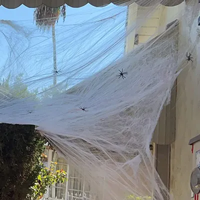 Halloween-Spinnennetz 200 g mit 60 Kunststoffspinnen