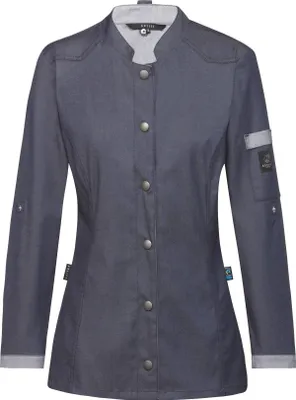 Produktbild von Greiff GASTRO-MODA Cuisine Damen Kochjacke Bikerstyle Marine XXL