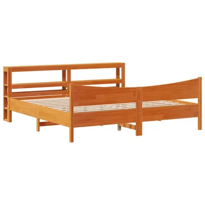 Immagine prodotto di Giroletto con Testiera Marrone Cera 180x200 cm Massello Pino