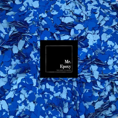 Produktbild von Mr. Epoxy Farbchips für Bodenbeschichtung (1 kg, Mix Hellblau/Blau) - Epoxidharz Deko Chips - Terrazzo Flakes (Farb Chips) für Garagenböden, Keller & Werkstatt