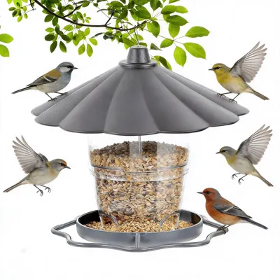 Produktbild von yolzhxe Vogelfutterhaus zum Aufhängen, 1000 ML Wetterfest Vogelfutterhaus